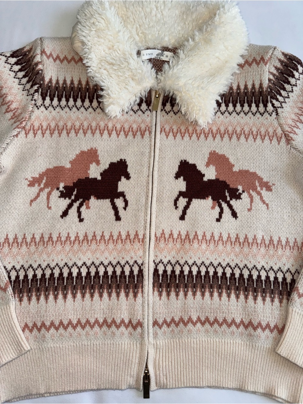 Altar'd State Zip Sweater with Horse Motif nwot plastic tag attached - Picture 3 of 5